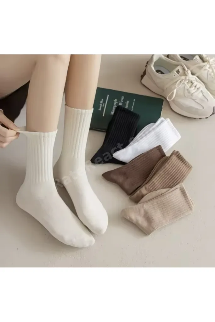 6 Çift Ekonomik Paket Kadın Kolej Tenis Çorap