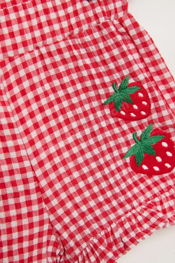 BG Store Kız Bebek Ekose Şort