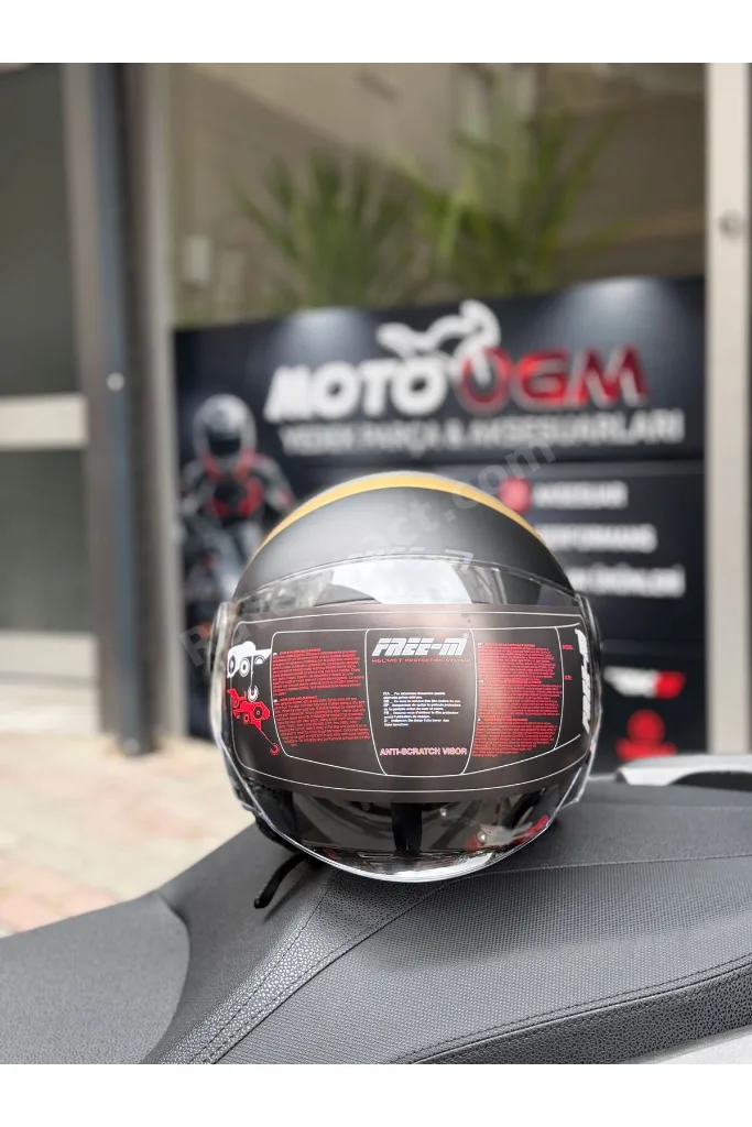 FR-612 Mat Gri Half-Moon Yarım Camlı Kask