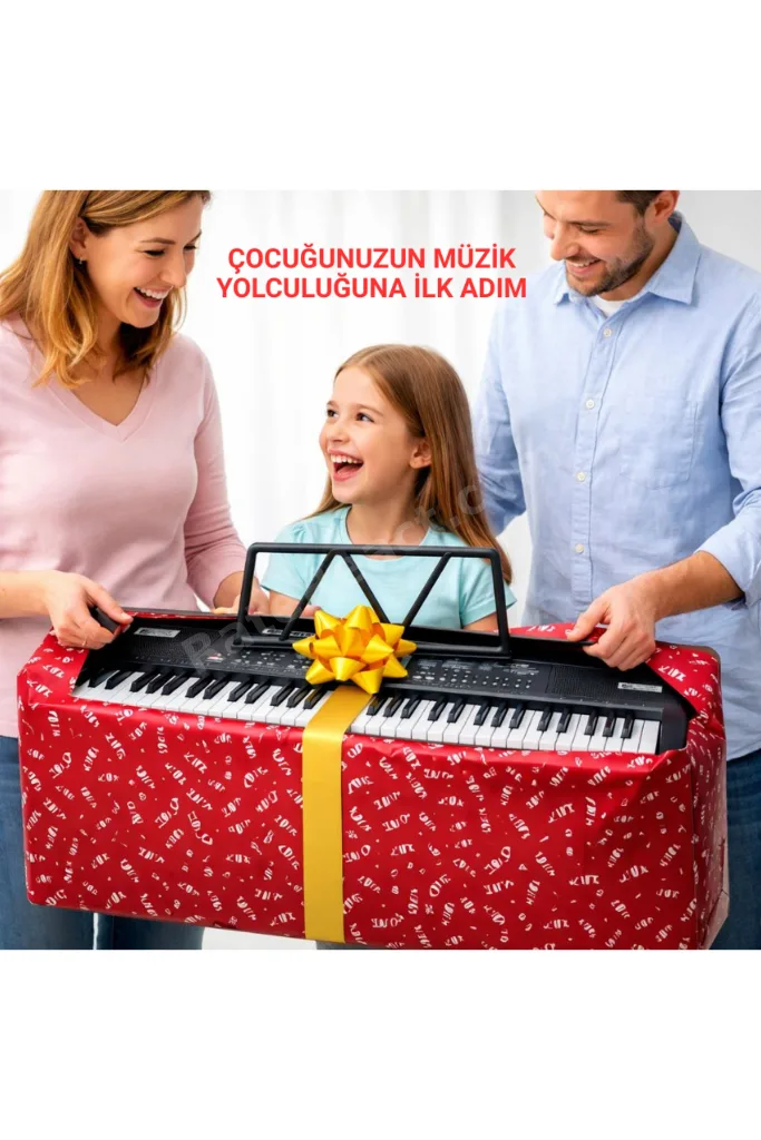 Işıklı 61 Tuşlu Çocuk Piyanosu Mikrofonlu 5 Oktav Org Dijital Keyboard Demo