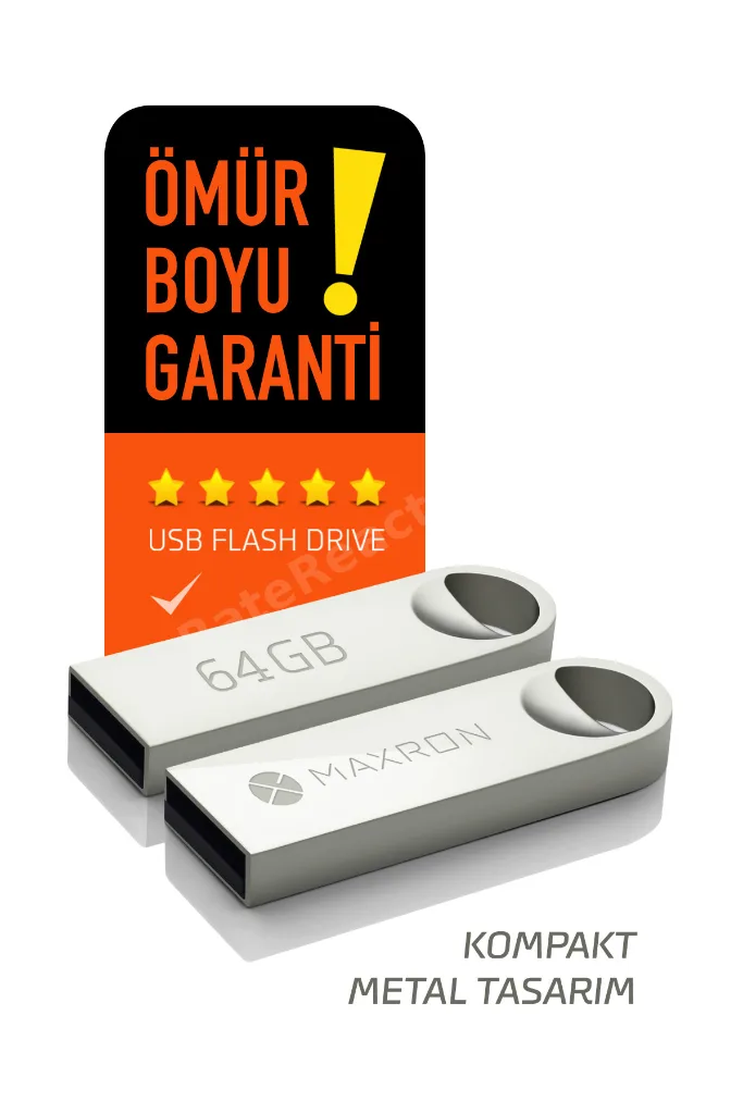 64 GB Flash Bellek Metal Gövde Ömür Boyu Garantili Güvenli Usb Bellek Data Traveler