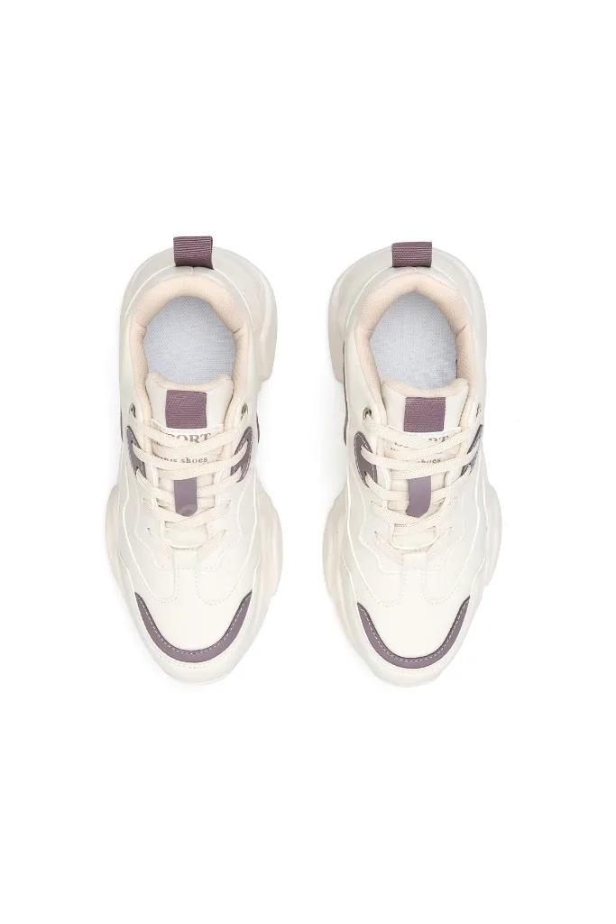 DS.PMD239K2110 Bej Mor Kadın Sneaker Günlük Spor Ayakkabı