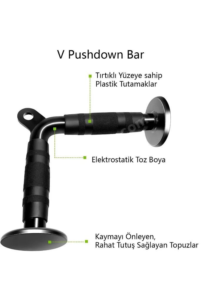 6'li Fitness Aparat Seti - Lat Pushdown - V Bar - Rowing Bar - Triceps Bar - Triceps Halatı