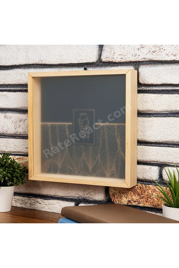 Ahşap Kumbara Çerçeveli Para Ve Anı Şarap Toplama Koleksiyon Kutusu 24 x 24 x 4,5 cm
