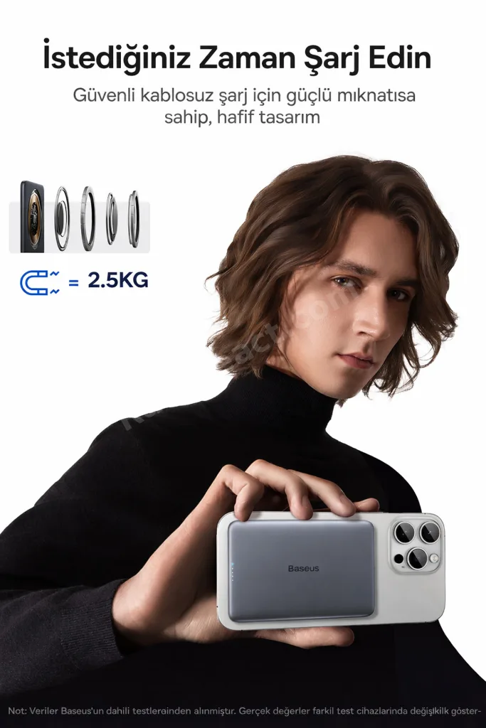 AM41 Picogo 0.3'' Ultra İnce 5000mAh MagSafe Kablosuz Powerbank