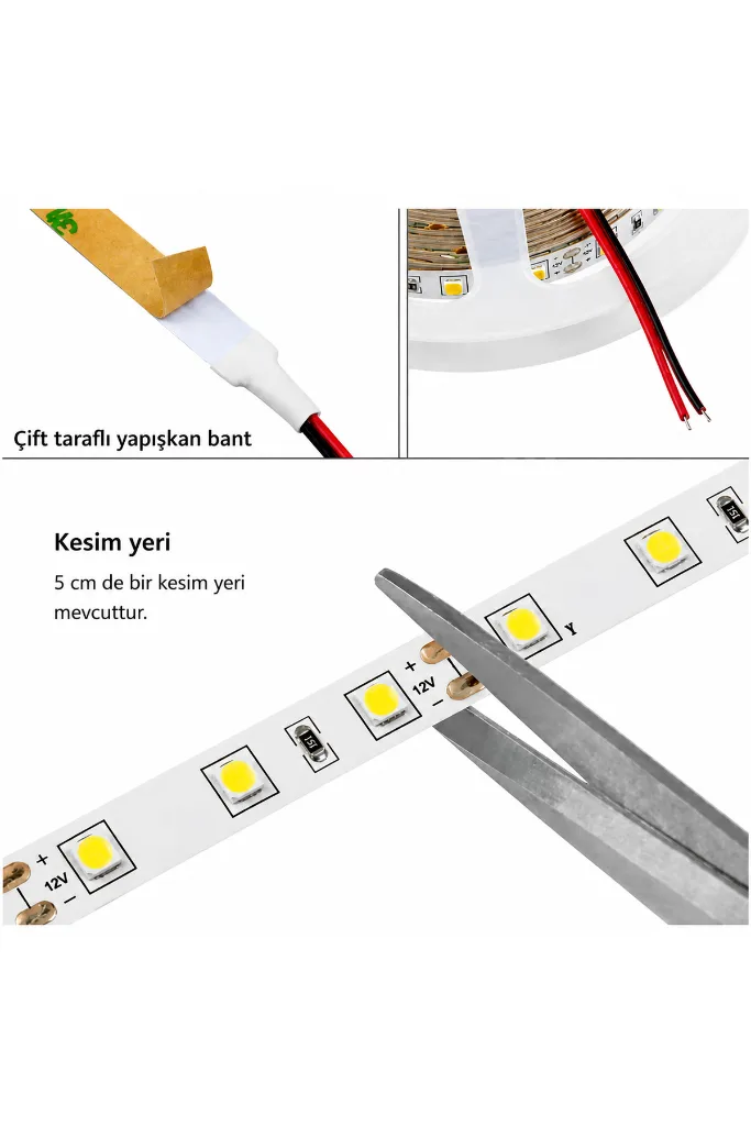 Gün Işığı Şerit Led – 2’li Set – Adaptörlü – Aç/Kapa Anahtarlı