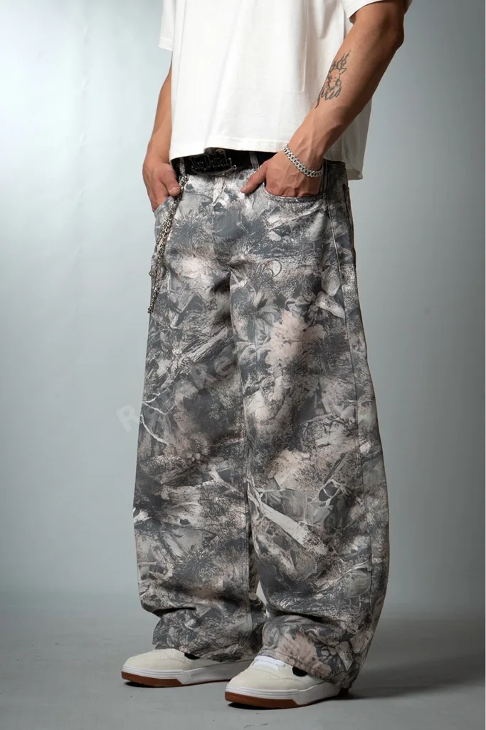 Deep Forest Wide Leg Super Baggy Erkek Jean Pantolon