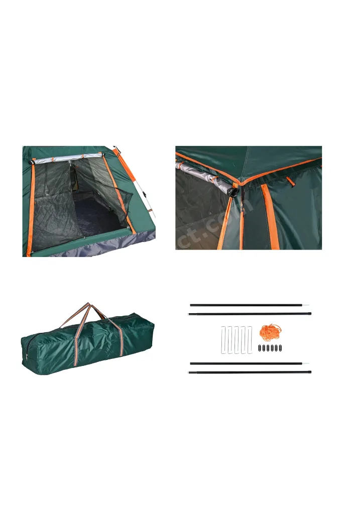 TAM OTOMATİK 4-6 KİŞİLİK TENTELİ KAMP ÇADIRI 240X240X155 CM (YEŞİL)