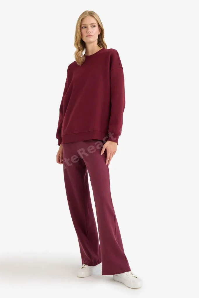 Oversıze Basıc Kalın Sweatshirt F9628AX25AU