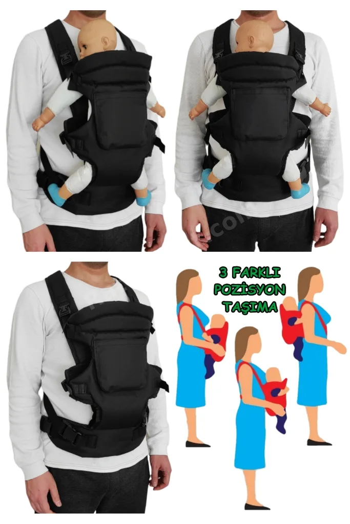 Çift Yönlü Bebek Taşıma Kangurusu Ergonomik Lüx Bebek Taşıyıcı Kanguru