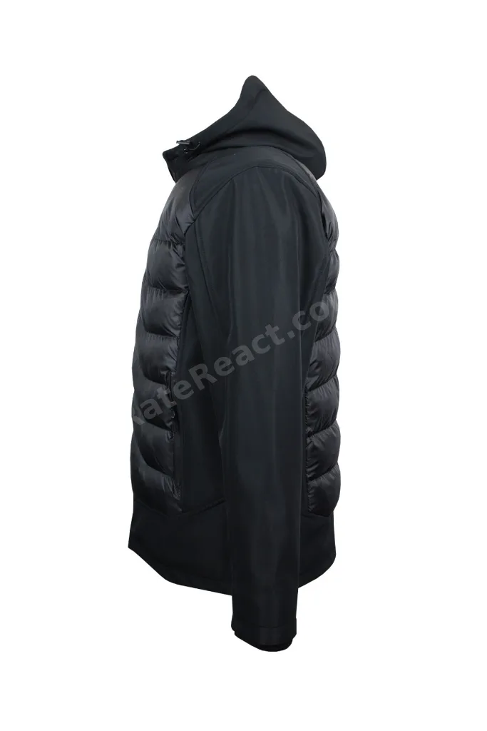 Büyük Beden Dolgulu Softshell Mont Siyah