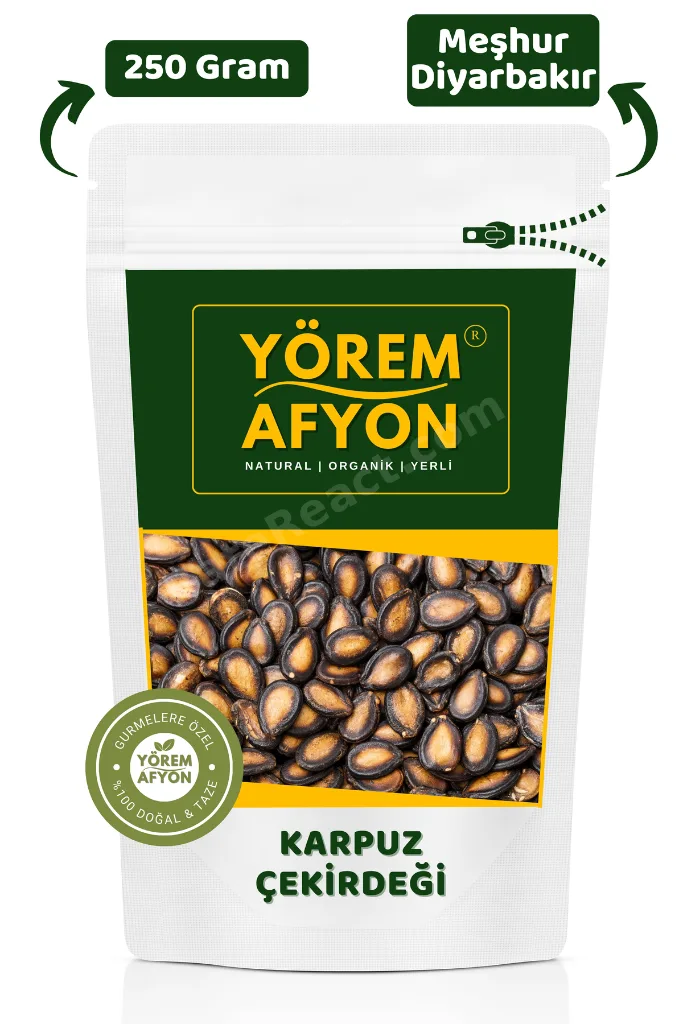 Yörem Afyon Meşhur Diyarbakır El Seçmesi Yakmadan Kavrulmuş Tuzlu Karpuz Çekirdeği | 250Gr.
