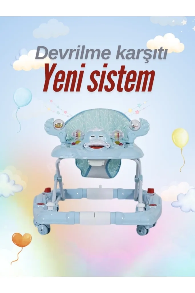 Unisex Yeni Nesil Kiddy Yürüteç Sallanır Müzikli Oyuncaklı Bebek Yürüteç Örümcek