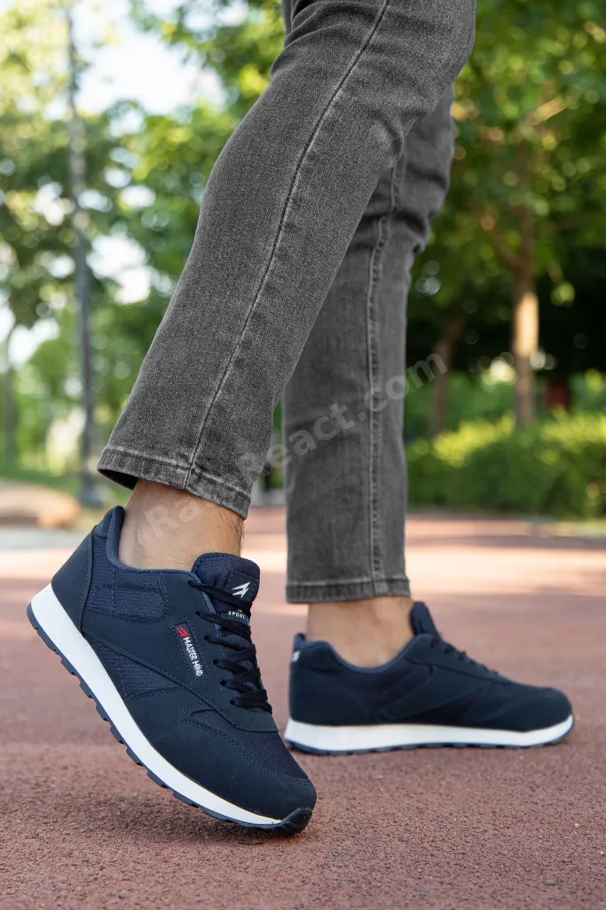 Erkek Lacivert Günlük Konforlu Dayanıklı Rahat Hafif Yumuşak Taban Sneaker Spor Ayakkabı
