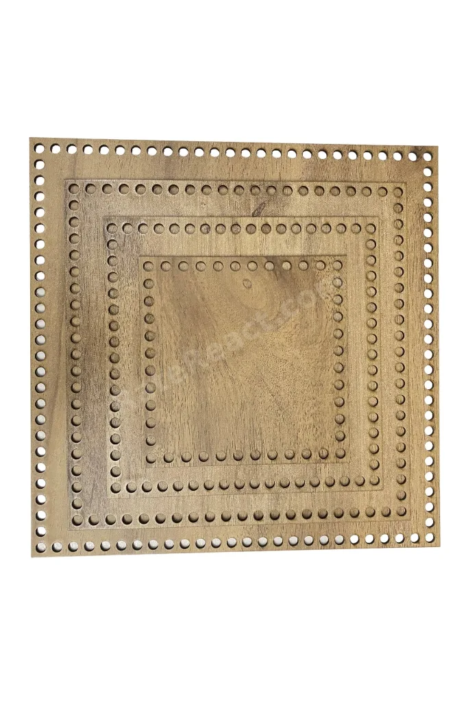 Ahşap 3 Mm Mdf Kare Sepet Tepsi Tabanı Meşe Çift yüz ( 30 - 25 - 20 - 15 Cm ) 4 'lü Set