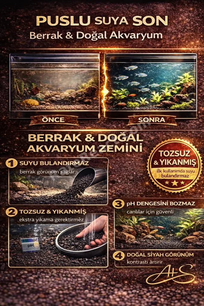 5 KG Hagen Siyah Bitki Kumu 1–2 mm | Bitkili Akvaryum Taban Kumu | pH Nötr Doğal Kum