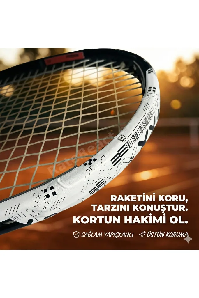 Desenli Tenis Raketi Kafa Koruyucu (Raket Kafa Koruma Bandı)