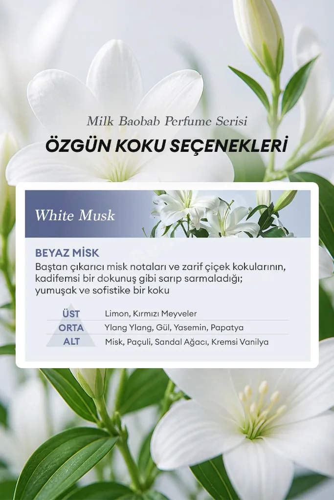 6 Hyalüronik Asit ile Nemlendiren Parfümlü Duş Jeli Perfume Body Wash (White Musk)