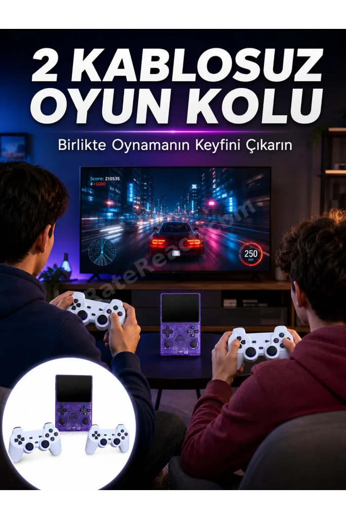 HDMI TV Bağlantılı Kablosuz Kollu Taşınabilir Oyun Konsolu - LSNTKN-RS4937