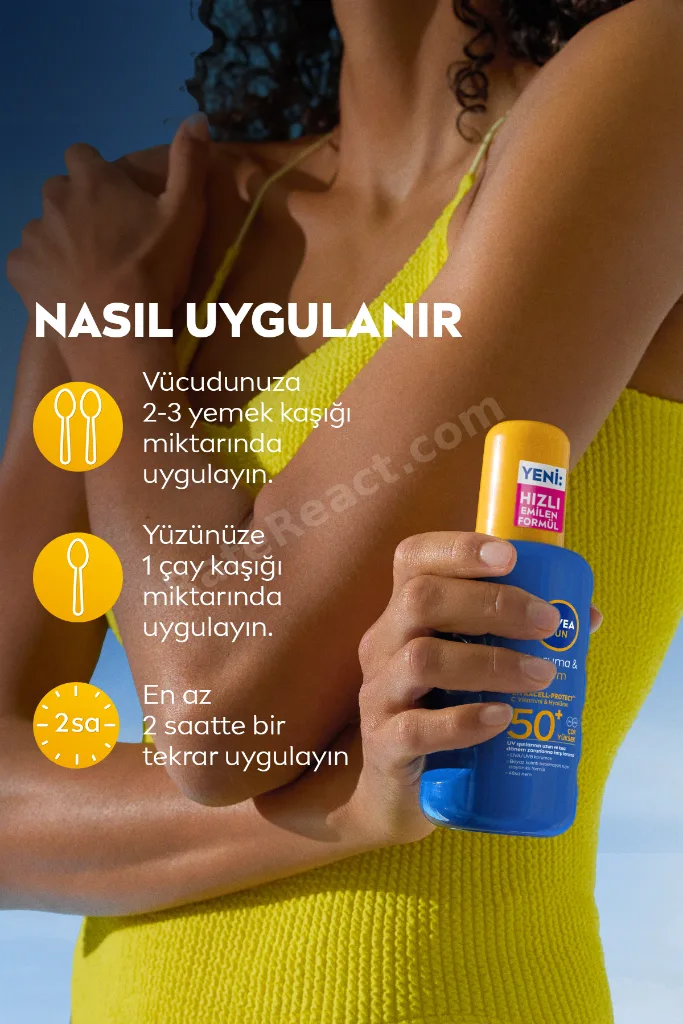 SUN SPF50 Yetişkin ve Çocuklar İçin Güneş Koruyucu Vücut Spreyi Seti 200ml+200ml, Çanta Hediyeli
