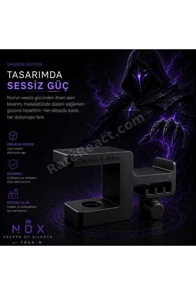 Premium Siyah Asılabilir Kulaklık Standı – Sağlam V3 Gamer Modeli, Kaydırmaz Keçeli