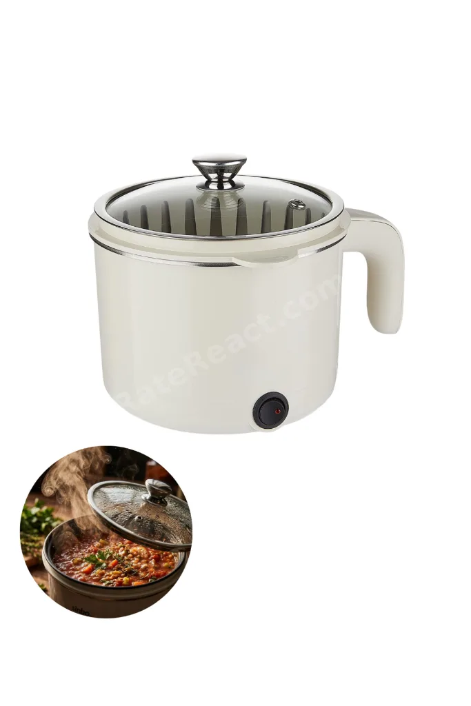 Mini Elektrikli Yemek Pişirici 1 Litre Buharlı Pişirme Tepsili Mutfak Tenceresi - LSNTKN-RS4