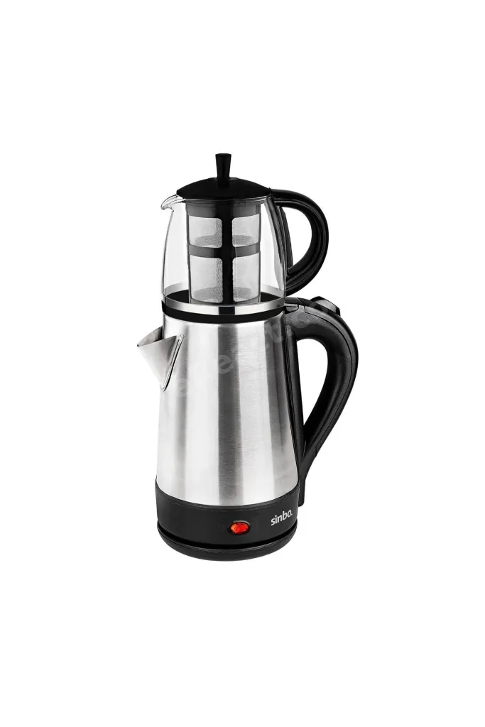 CAM DEMLİKLİ ELEKTRİKLİ ÇELİK ÇAYCI SETİ 1600W - 1.7LT - 0.7LT STM-5836 (4887) NemereHome