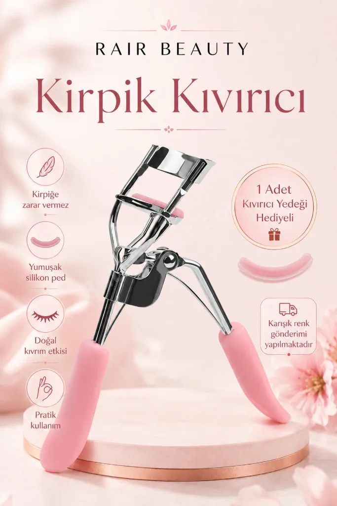 Lüks Kirpik Kıvırıcı Kirpik Kıvırma Makası (1 adet Kıvırıcı Yedeği Hediye Gönderilecektir)