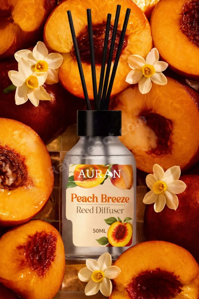 Şeftali Esintisi Çubuklu Oda Kokusu Bambu Kokusu Peach Breeze Reed Diffuser 50ml