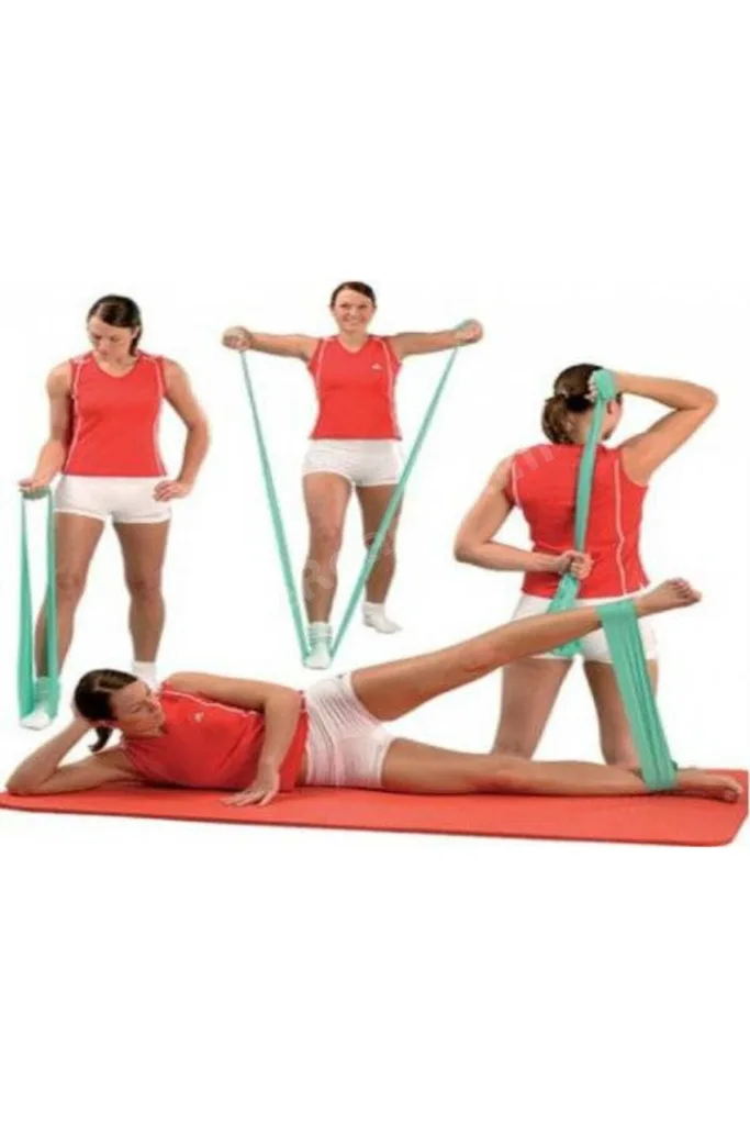 Pilates Bandı Direnç Aerobik Egzersiz Lastiği Orta Sertlikte Spor Öncesi Esneme Isınma