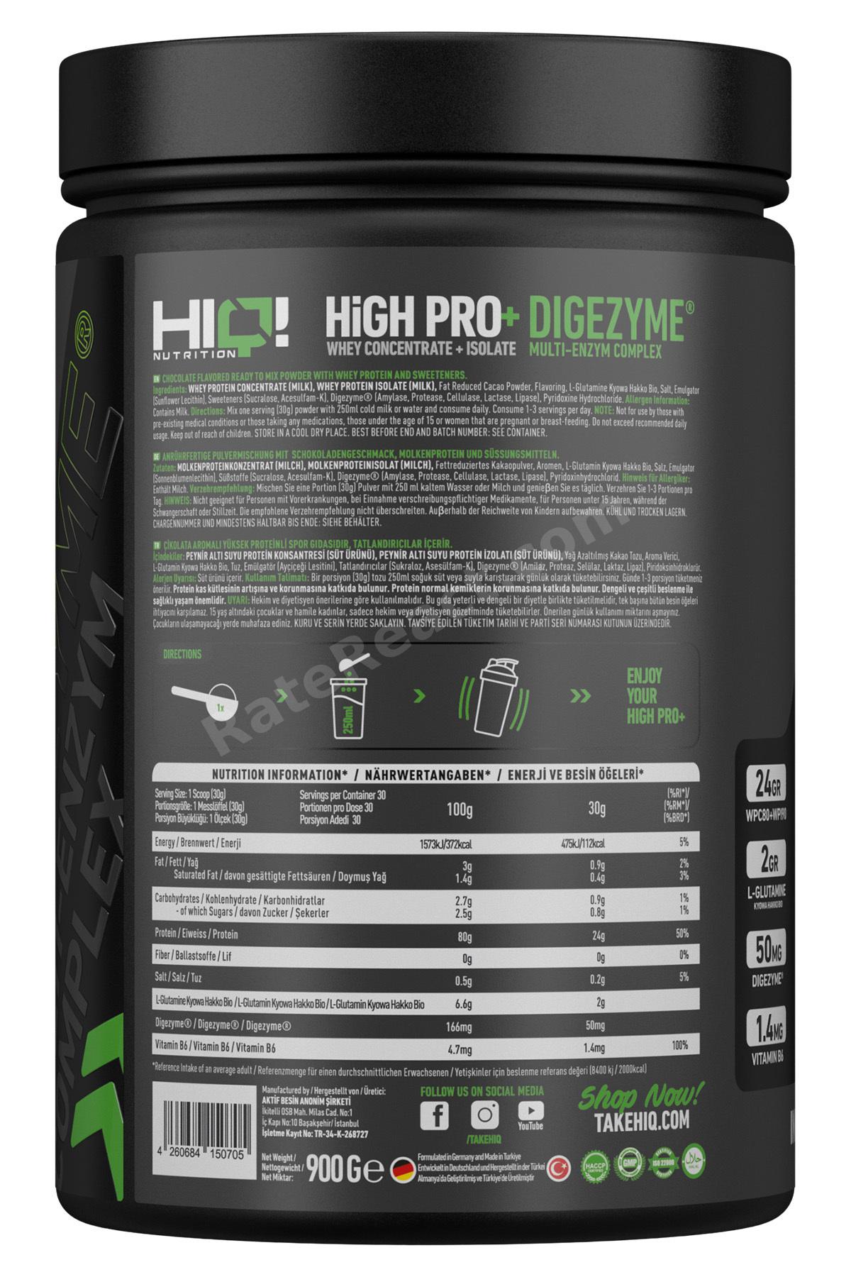 Hıq Hıgh Pro 900g Double Mılk Chocolate Flavored