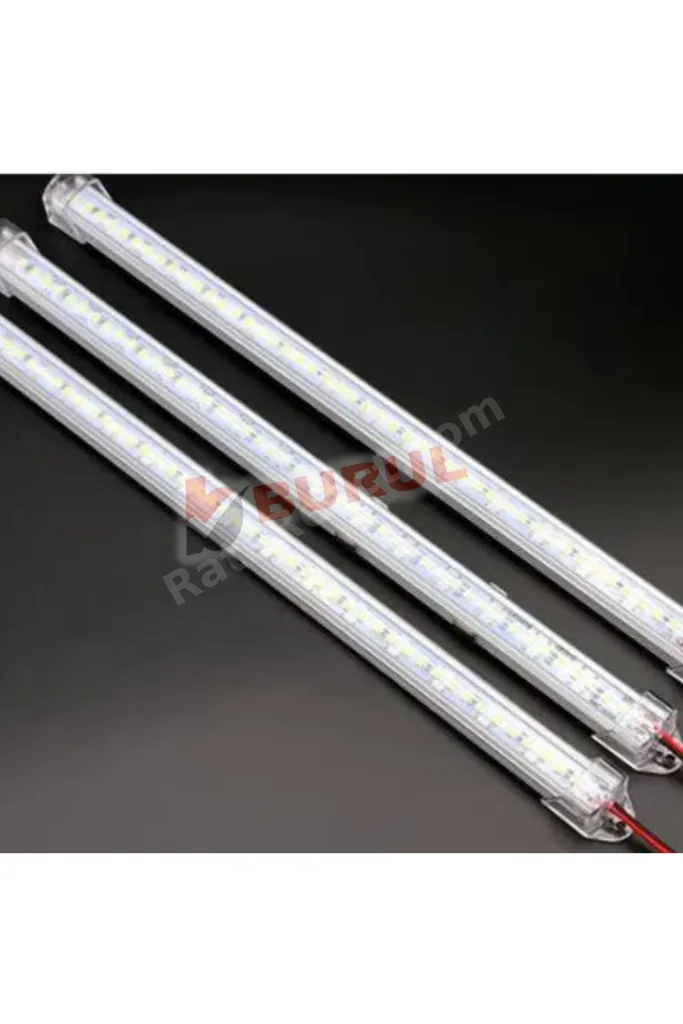 2 Adet Alüminyum Kasa Çubuk Led 12 Volt Beyaz Işık 100 Cm Şeffaf Karavan Tekne Otomobil Sb-6550