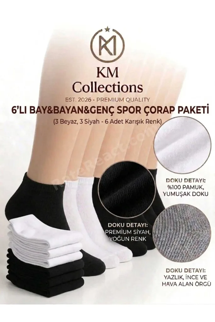 6'lı Ekonomik Paket Bay&&Genç Patik Çorap