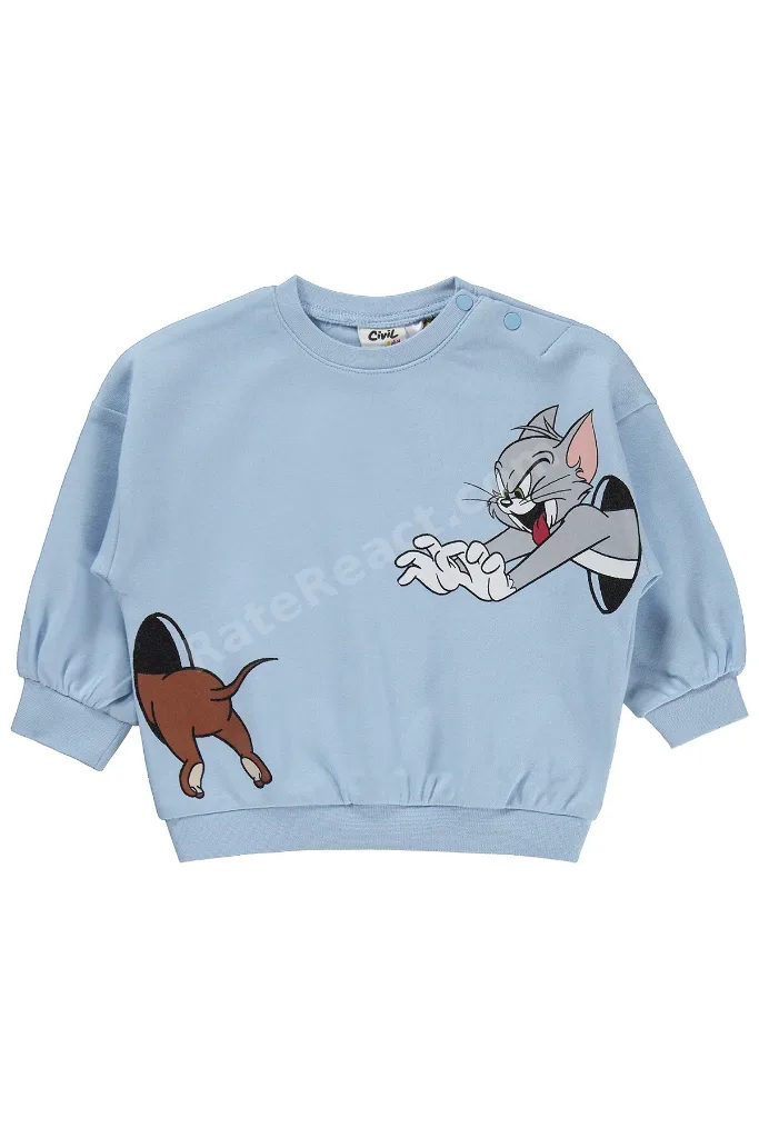 Tom and Jerry Baskılı 3-18 Ay Takım - Mavi
