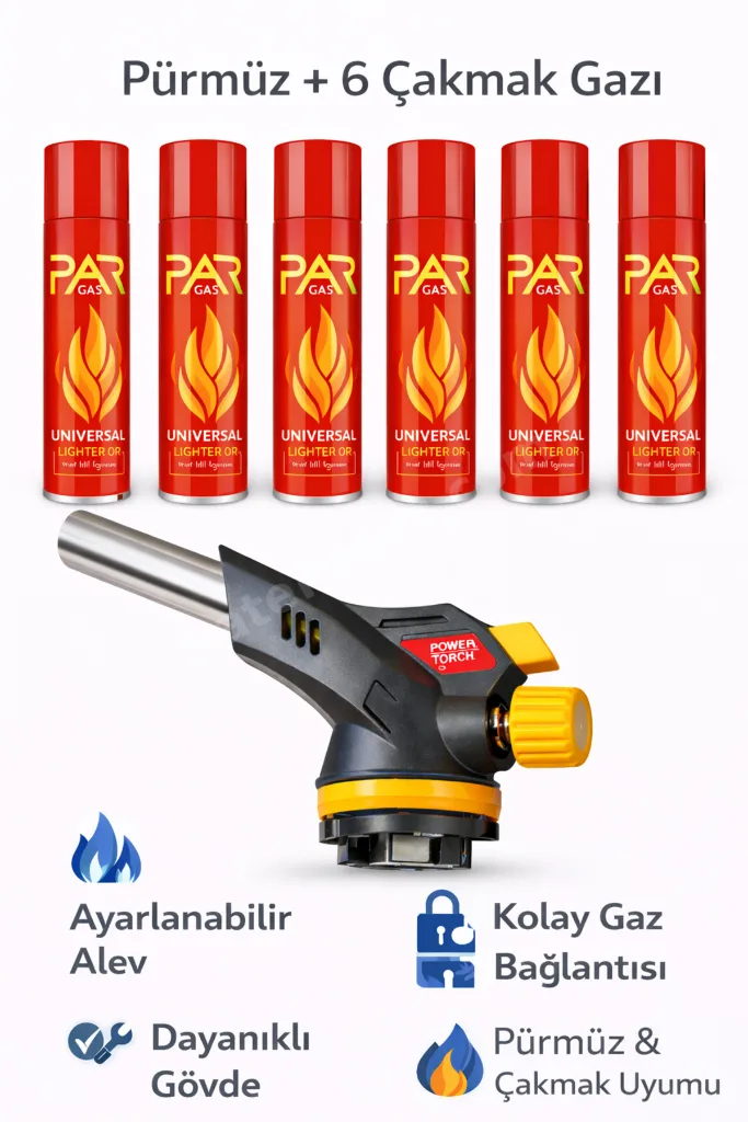 6 Adet Çakmak Gazı – Çok Amaçlı Pürmüz Çakmak