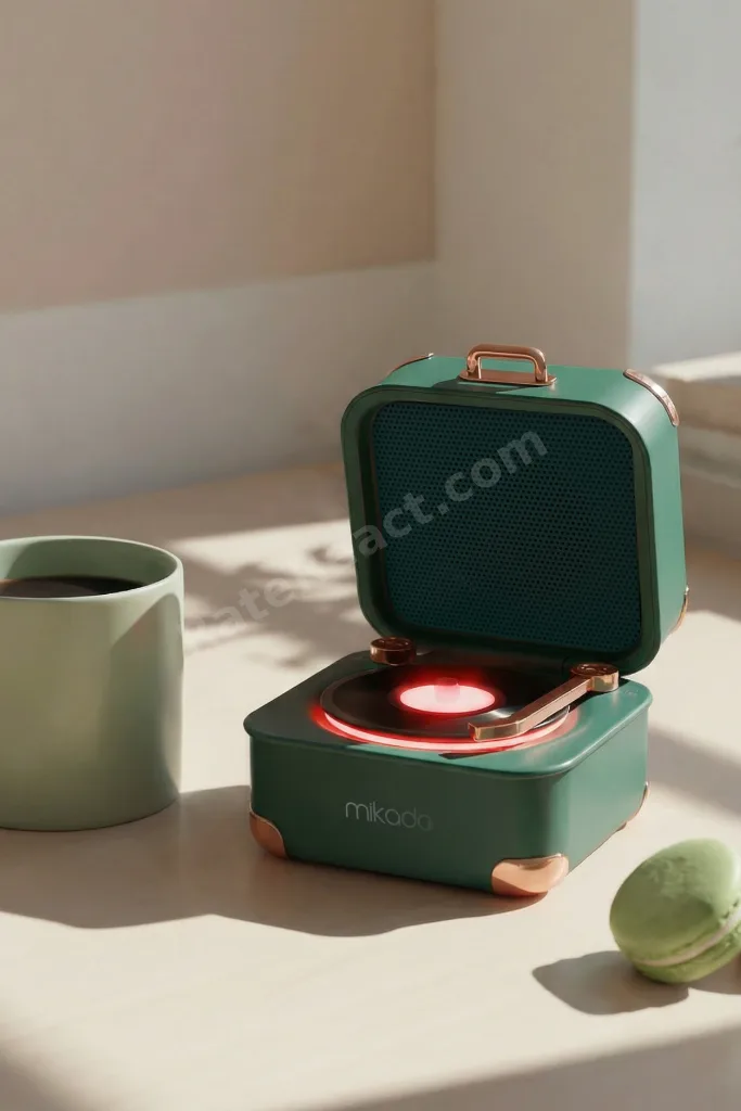 Bluetooth Hoparlör Retro Nostalgia Tasarım Taşınabilir Müzik Kutusu 5W 1200mAh Yeşil TFKart Destekli