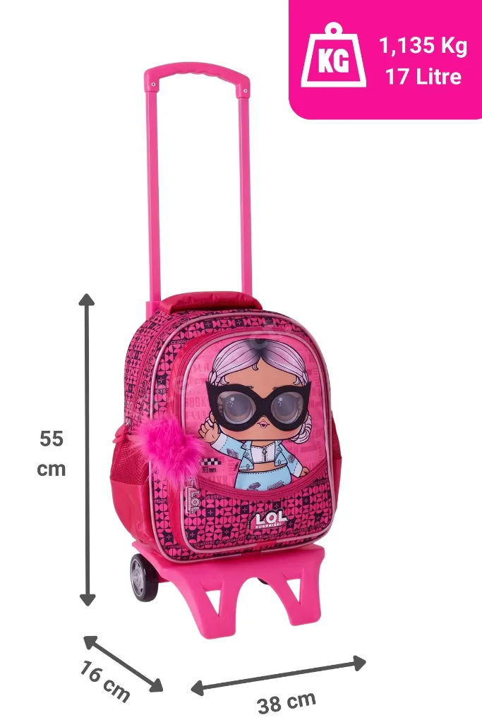 LOL Surprise BB Air Lisanslı Çıkarılabilir Çekçekli Kız Çocuk Okul Çantası 2183