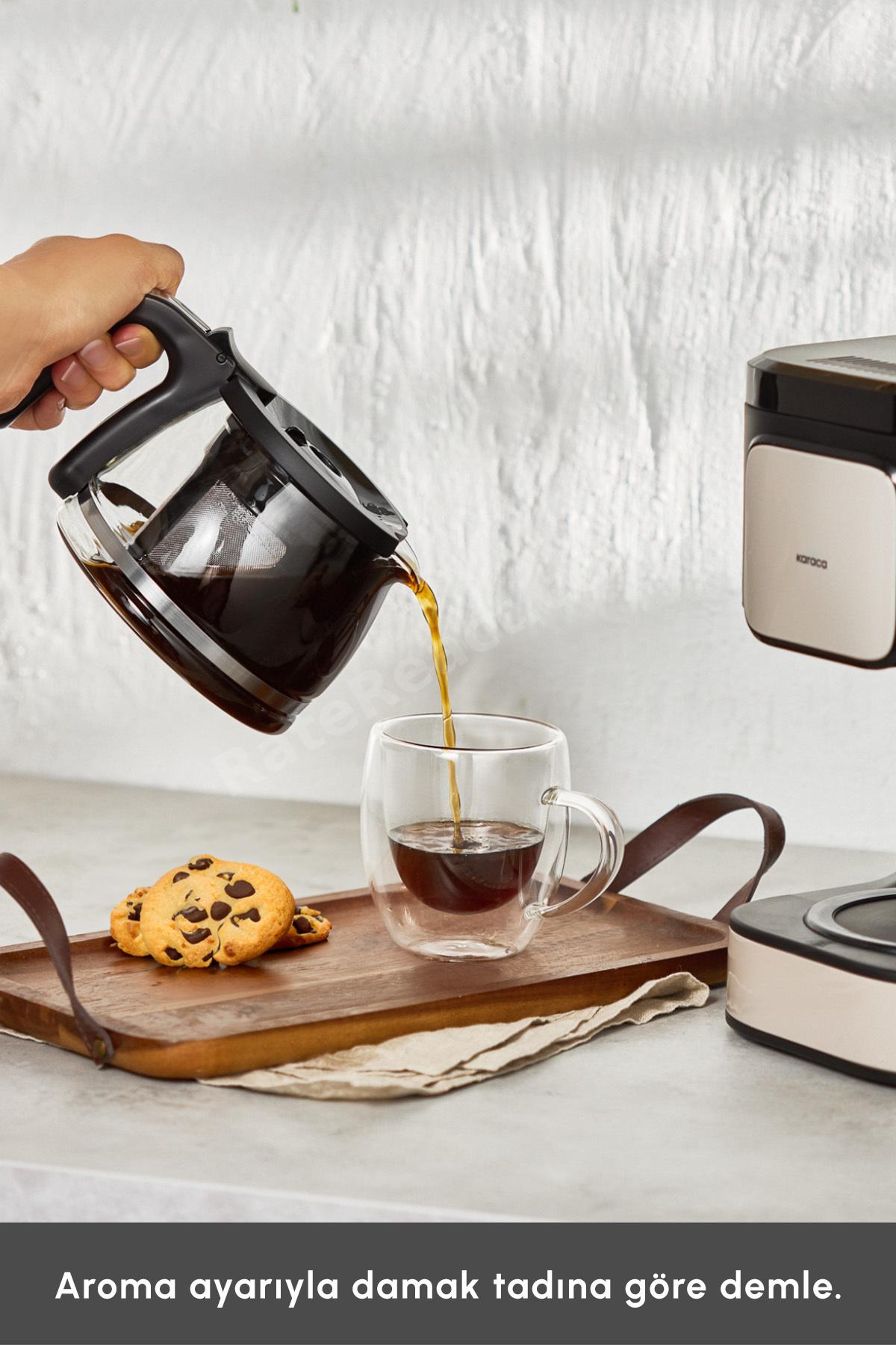 Just Coffee Aroma 2 In 1 Filtre Kahve Ve Çay Demleme Makinesi Bej