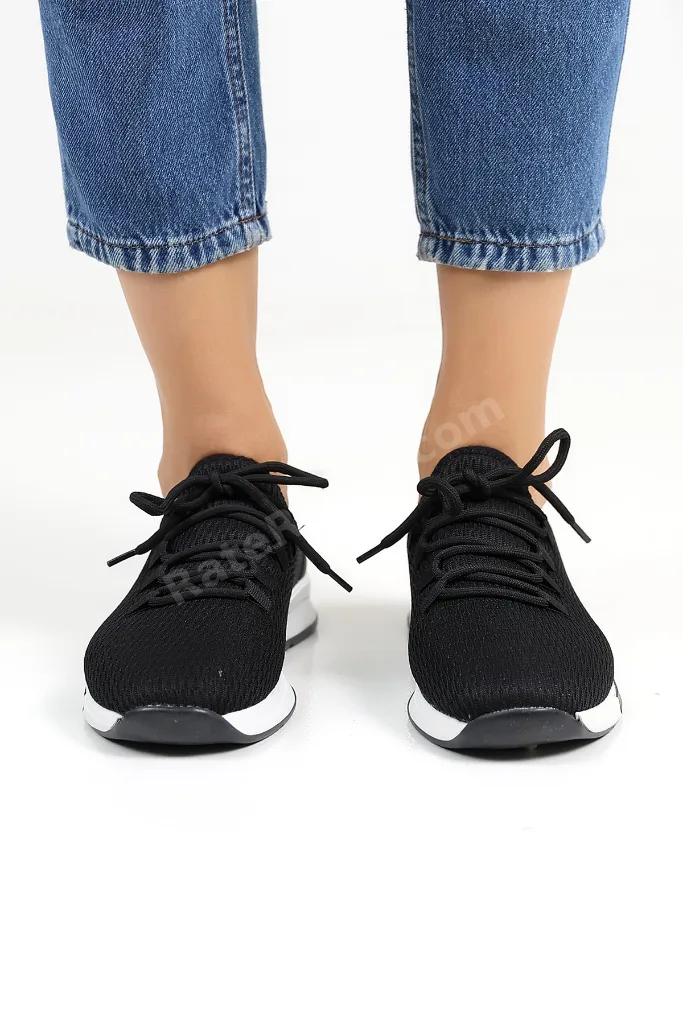 Siyah File Detaylı Sneaker Ayakkabı Günlük - Renk Seçenekleri Ile