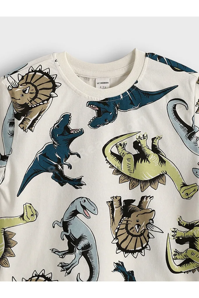 UZG STORE'dan Stil Sahiplerine Dinozor Baskılı Erkek Çocuk T-shirt 3'lü