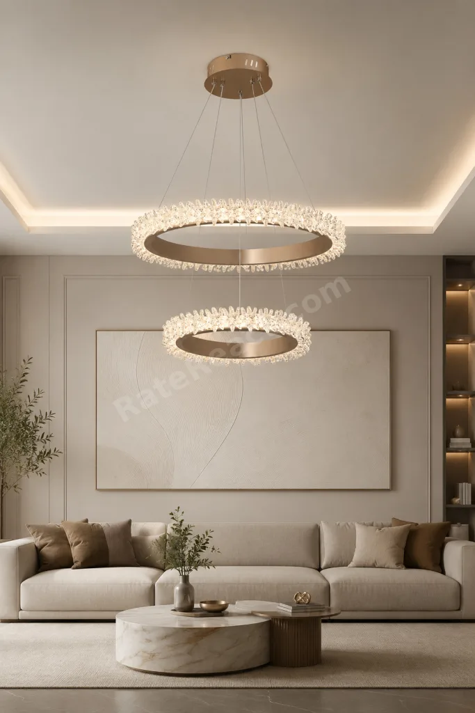 İbiza Bronz Sarkıt 2 Katlı Led Avize Modern Luxury Salon Yatak Odası Avize