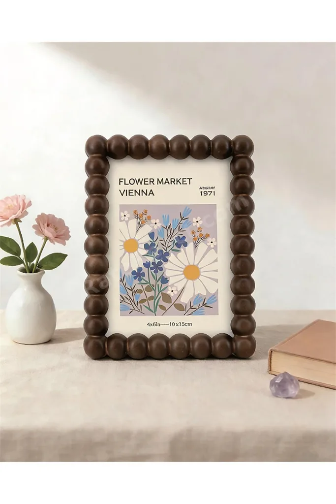 Bubble Ahşap Çerçeve 10x15 cm – Dekoratif Doğal Ahşap Fotoğraf Çerçevesi