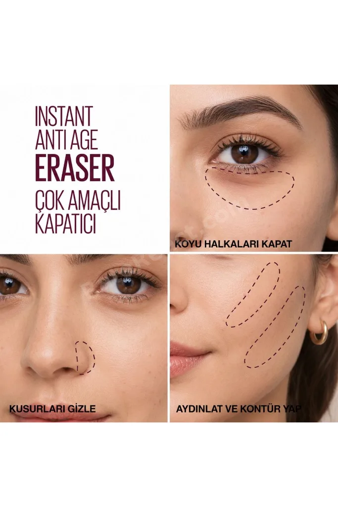 Sünger Başlıklı Kapatıcı - Gözaltı Concealer Morluk Karşıtı Multi Eraser Kapatıcı
