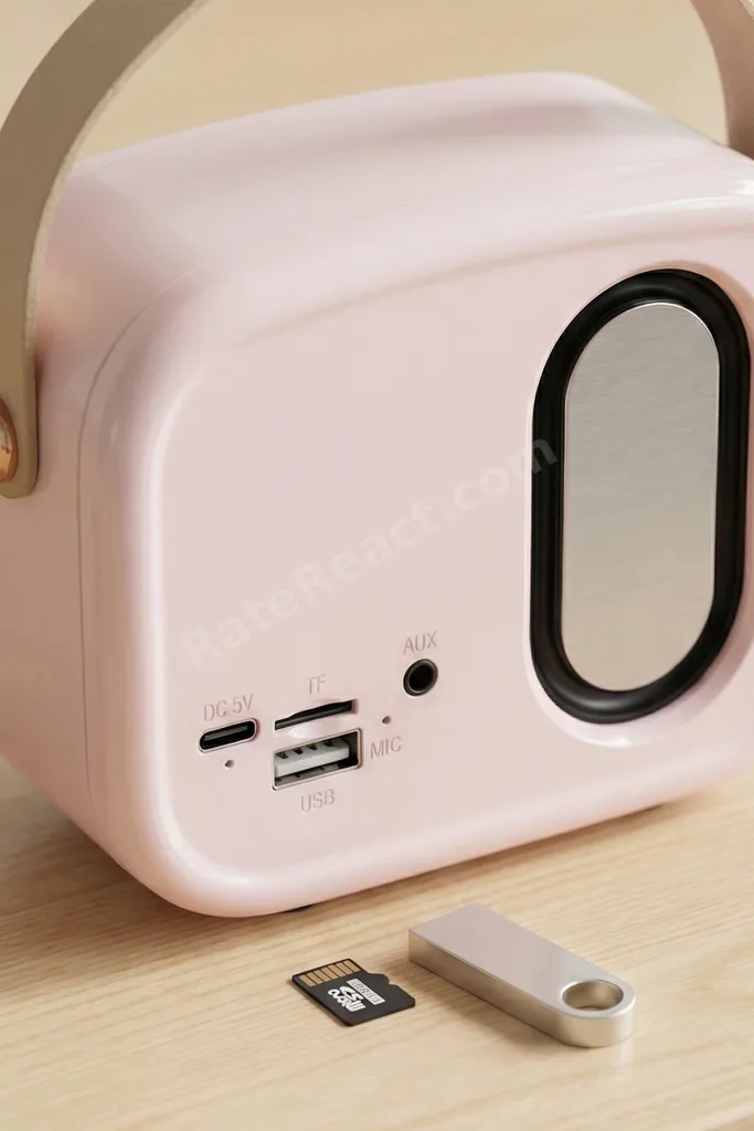 Retro Müzik Kutusu Usb+TF Kart+Bluetooth Destekli Klasik MD-24BT Echoes Pembe