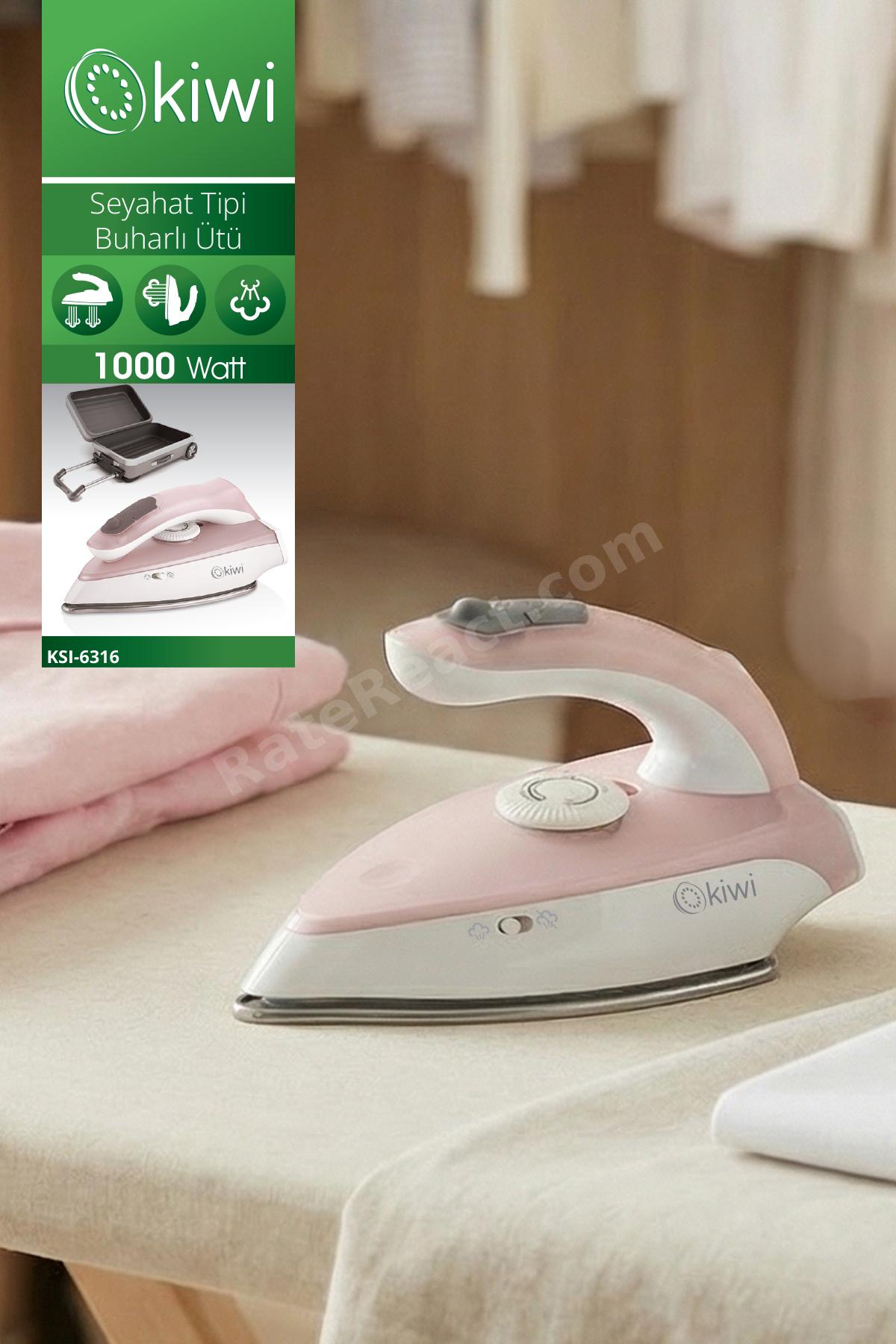 Ksı 6316 Çelik Tabanlı Seyahat Ütüsü 1000W Pembe