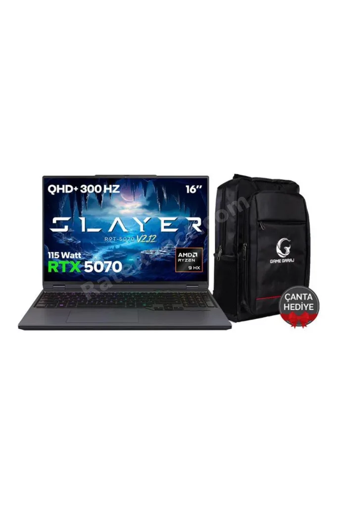 Slayer R9T-5070 V2.12 C7 AMD Ryzen 9 8945HX 16GB RAM 1TB SSD RTX5070 16" 300Hz QHD+ IPS F