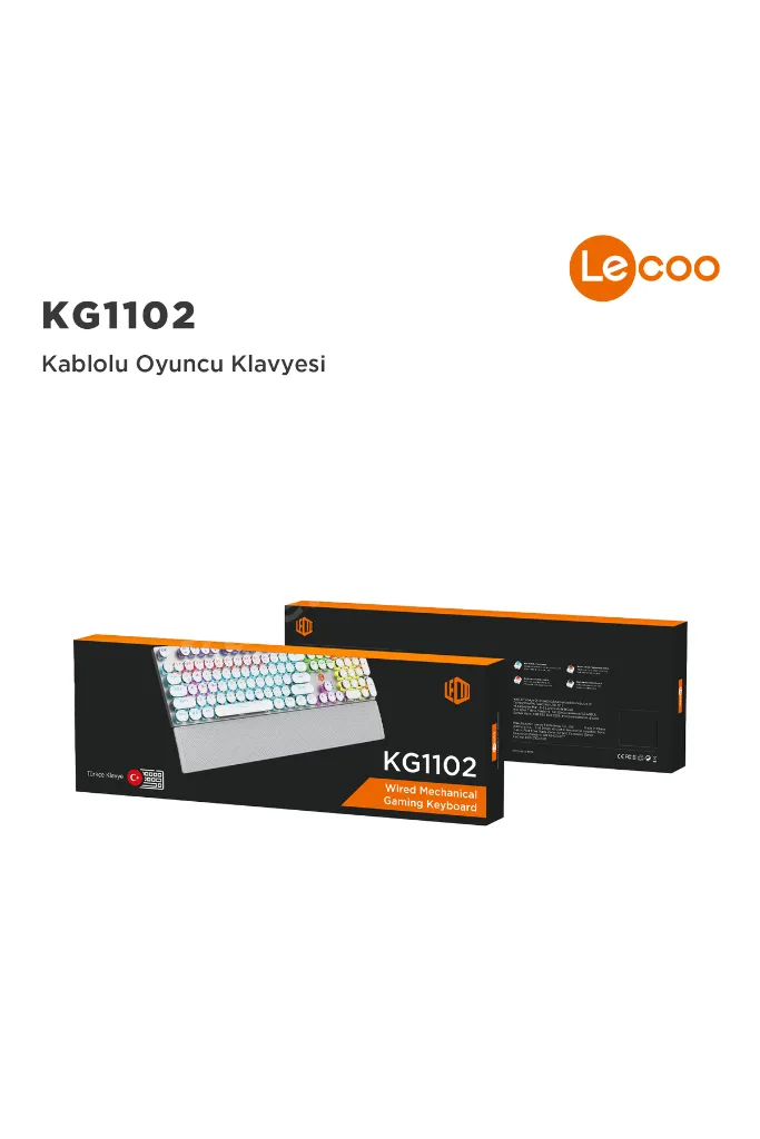 KG1102 USB Kablolu Red Switch Makro Tuşlu RGB Aydınlatmalı Mekanik Gaming Türkçe Q Metalik Klavye