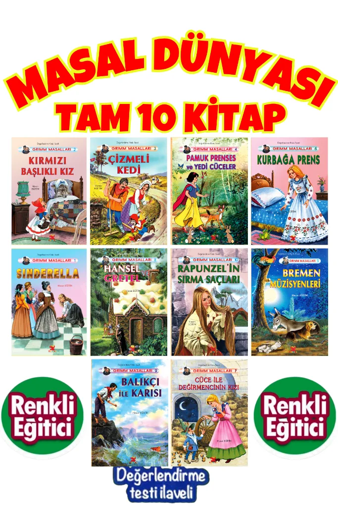 Masal Dünyamız 10 Kitap Pamuk Prenses Çizmeli Kedi Kırmızı Başlıklı Kız Vs