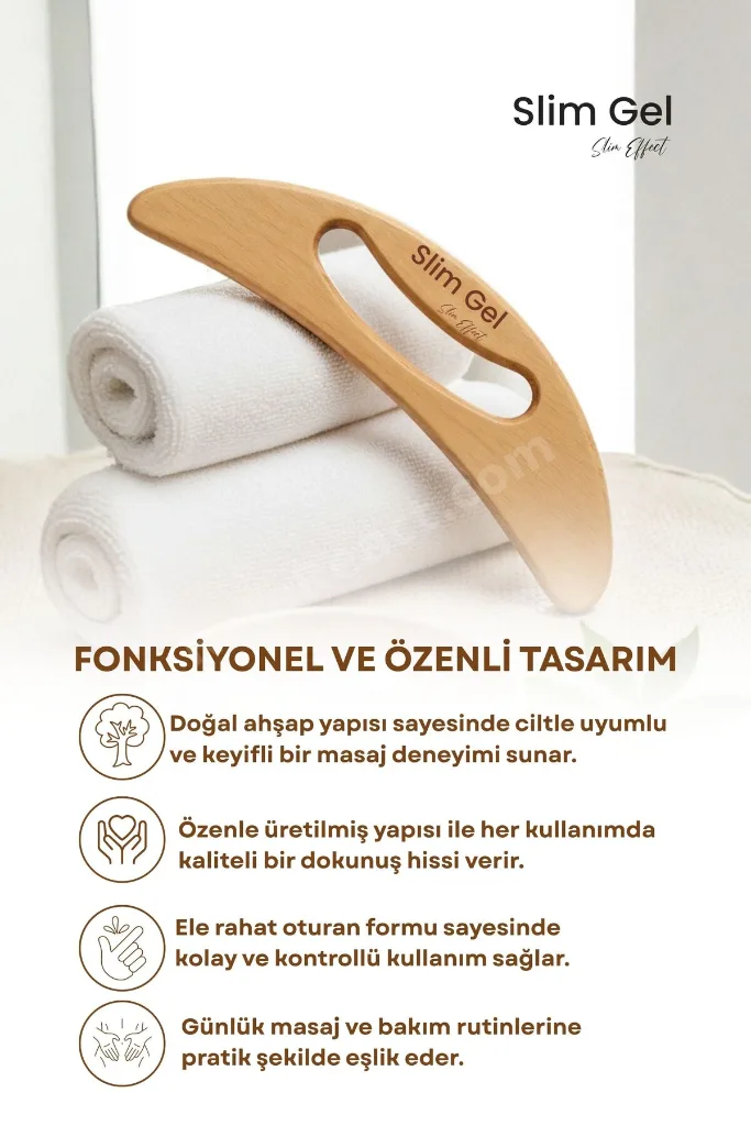 %100 Doğal Ahşap El Yapımı Lenf Masaj Aleti | Selülit Karşıtı Ahşap Masaj Aleti