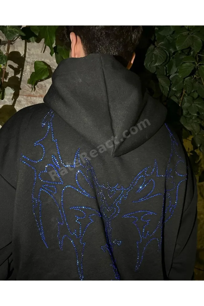 CRYSTALLİNE BLUE SKELETON HOODİE